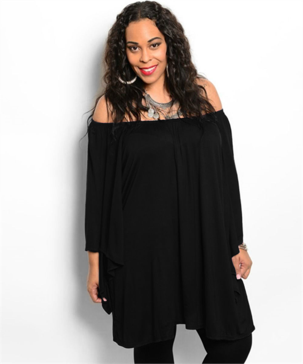 black tunic top plus size OFF 77%