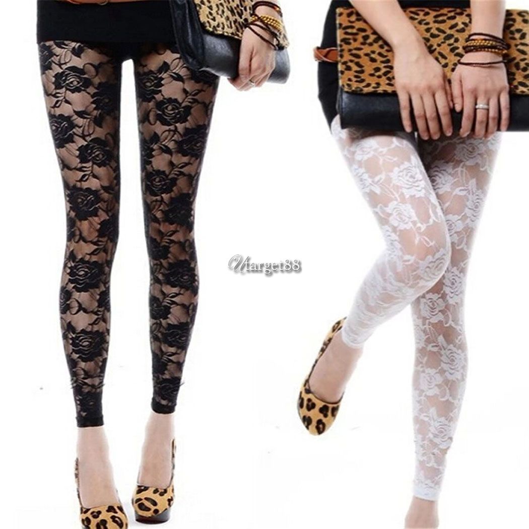 flower lace tights