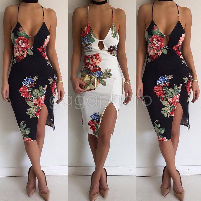 bodycon split midi dress