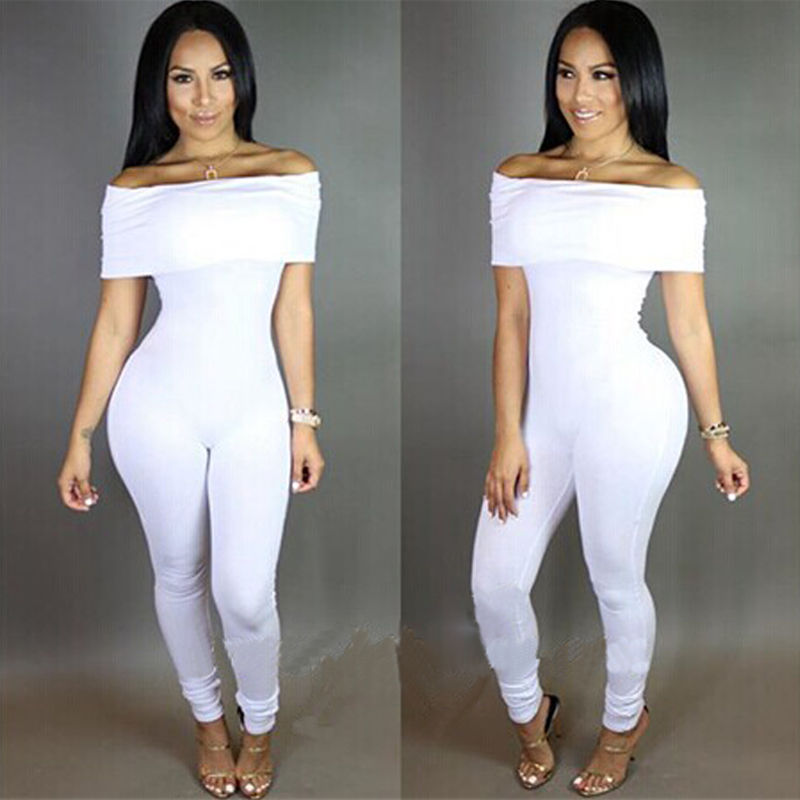 white off the shoulder jumpsuit