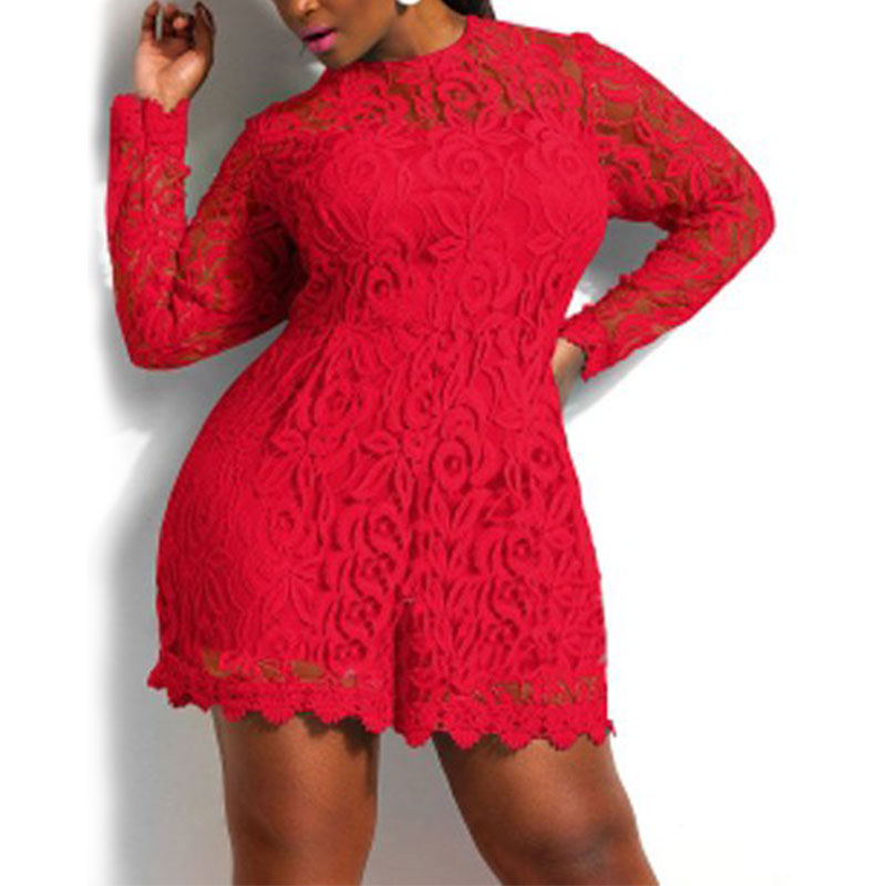 red lace jumpsuit plus size