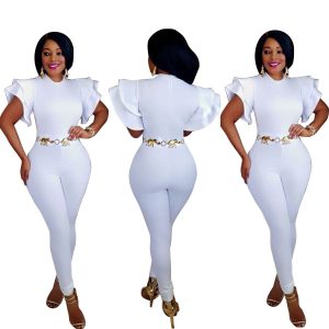 DOUBLE LAYER RUFFLE SLEEVE JUMPSUIT     *SALE*