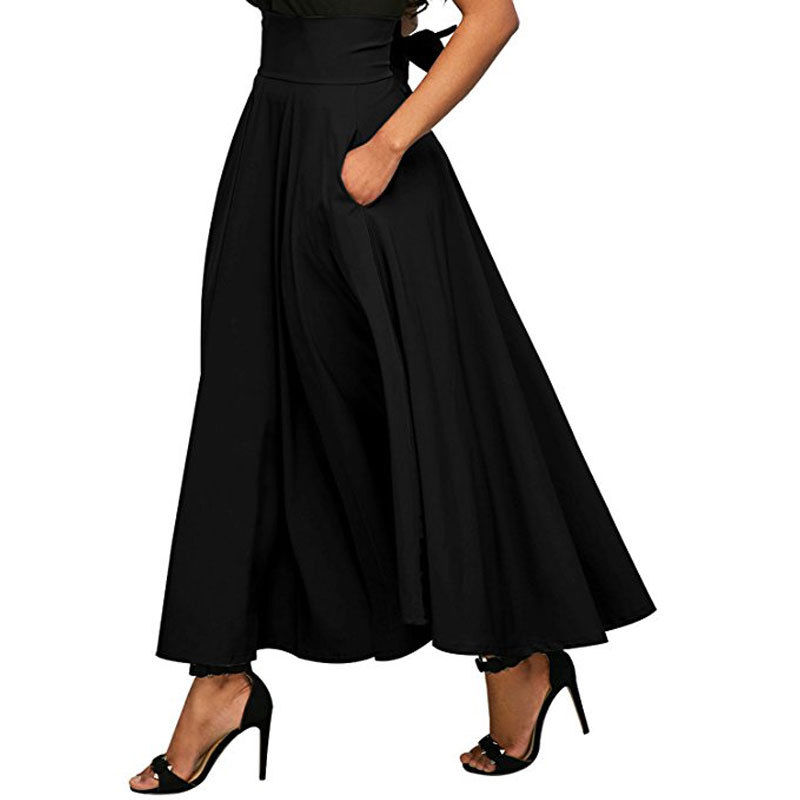 plus size long black skirt