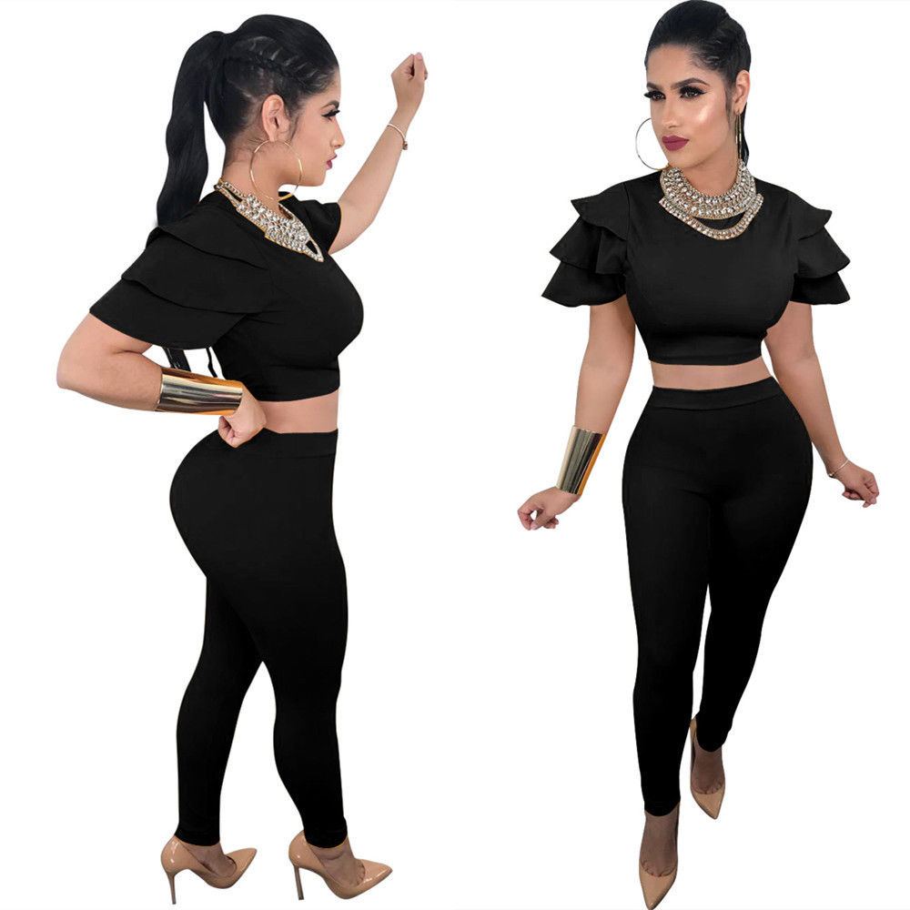 ruched long sleeve drawstring waist top & pant set