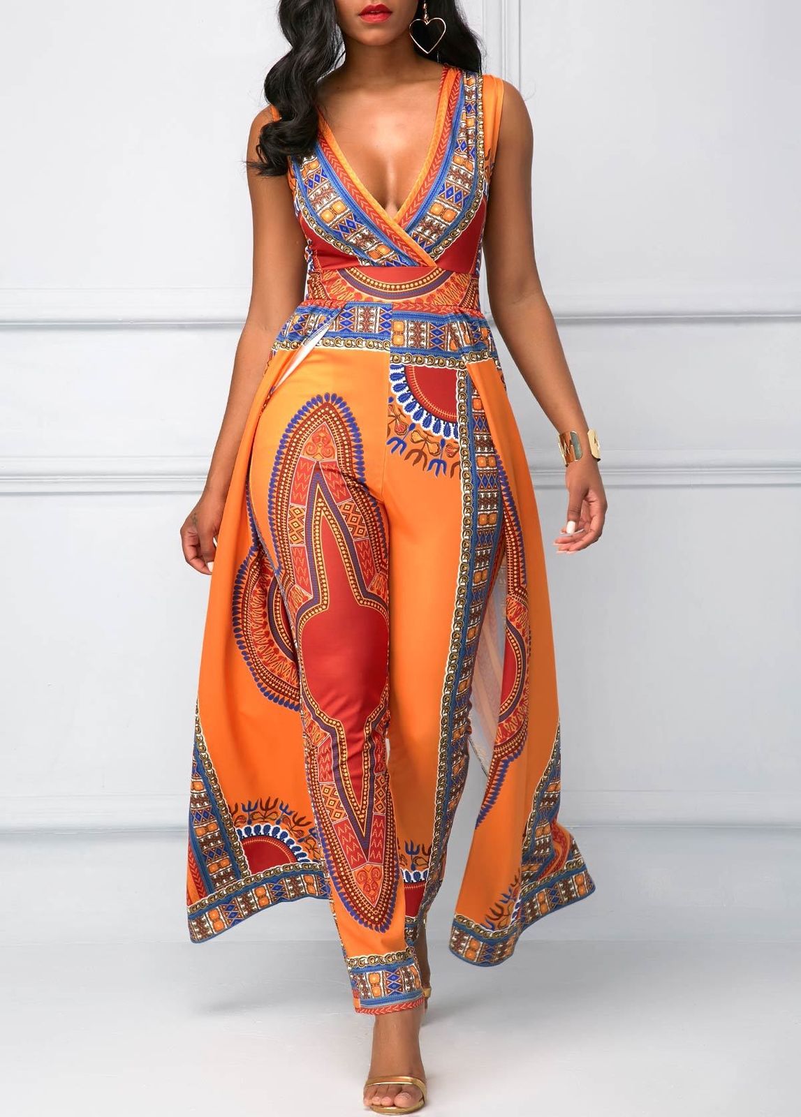 orange african dress