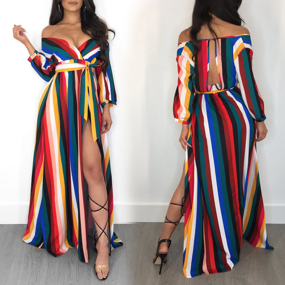 Amrita Multi Striped Wrap Maxi Dress