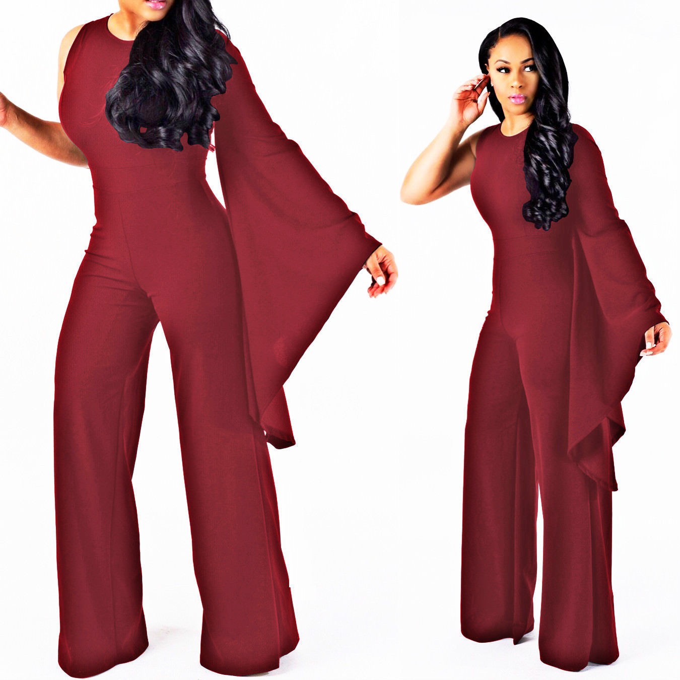 one shoulder dressy jumpsuits