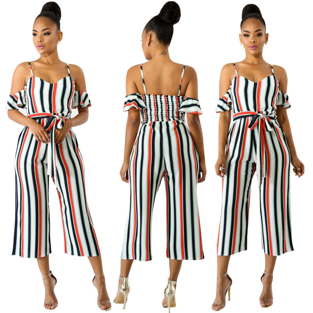 striped pants romper