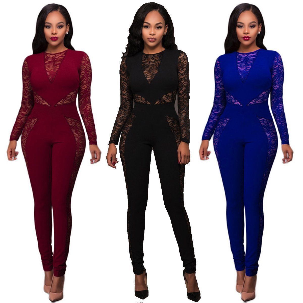 long sleeve lace jumpsuit