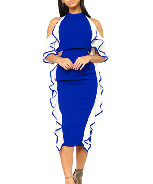 blue bodycon dress plus size