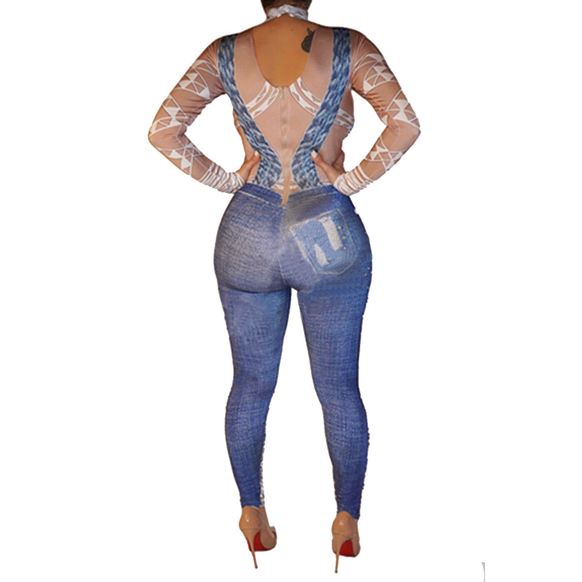 blue rhinestone jumpsuit