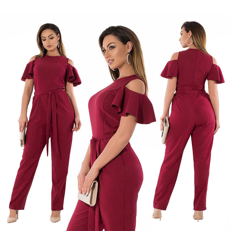 plus size maroon jumpsuit