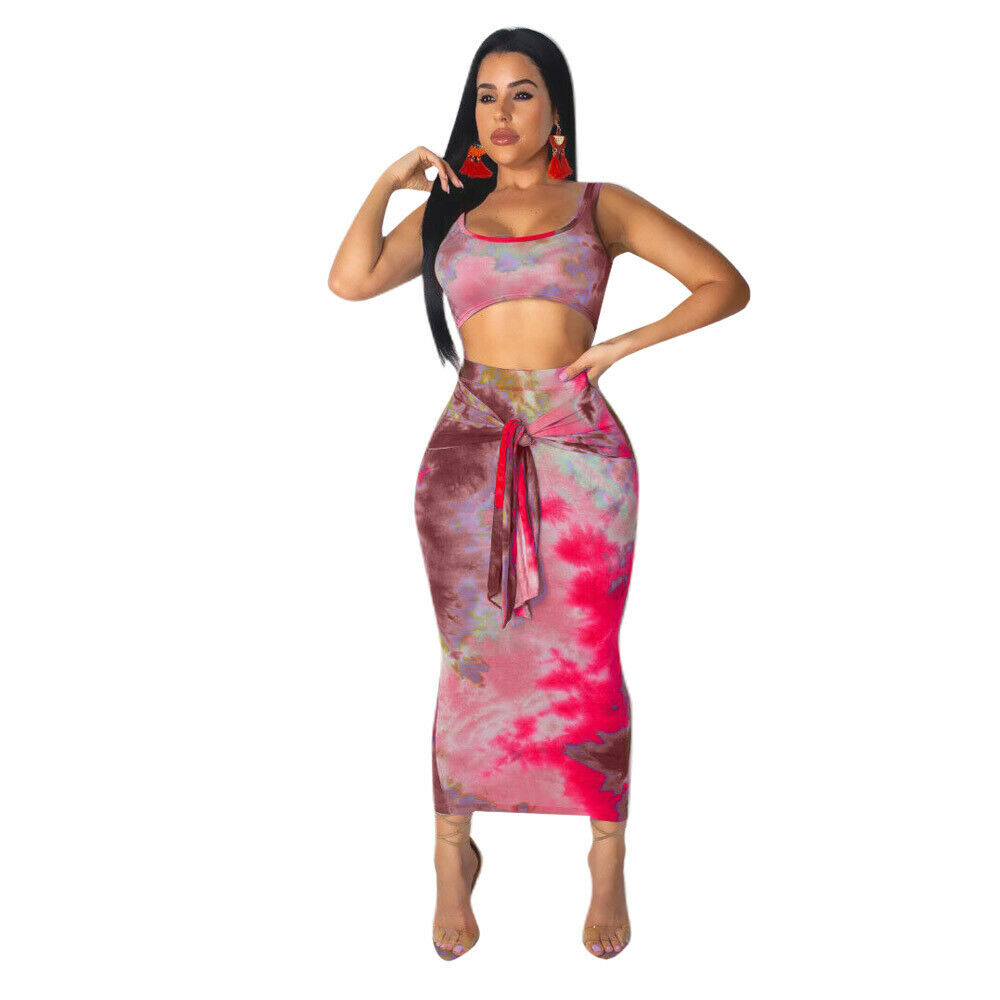 plus size tie dye skirt set