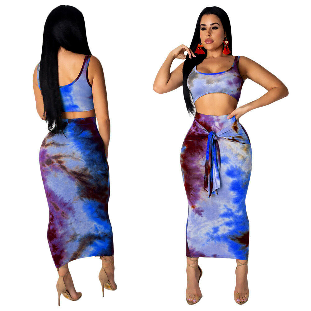 plus size tie dye skirt set