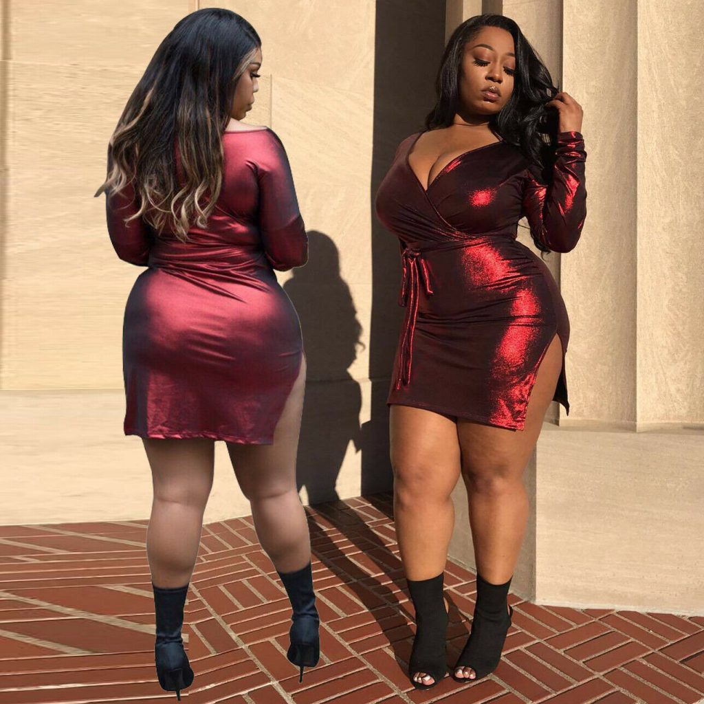 satin mini dress with split