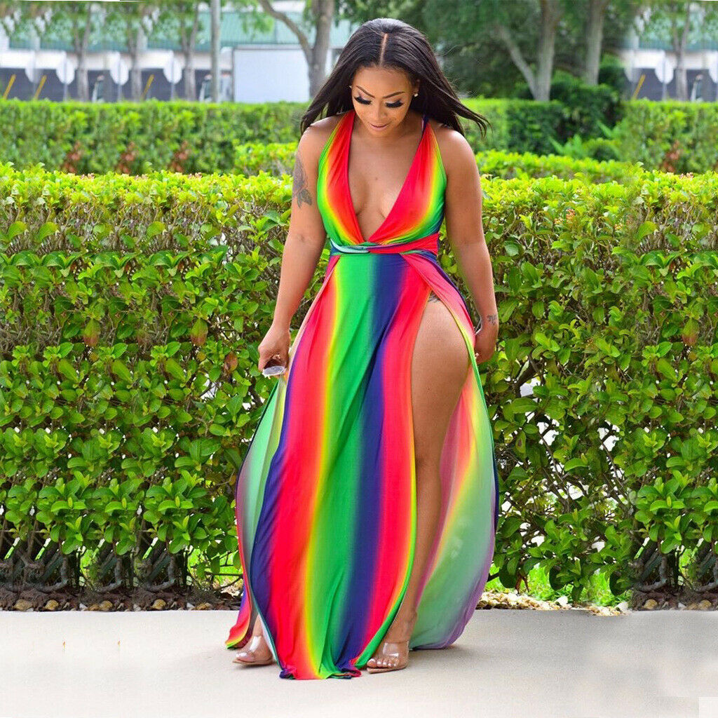 rainbow colored dresses plus size