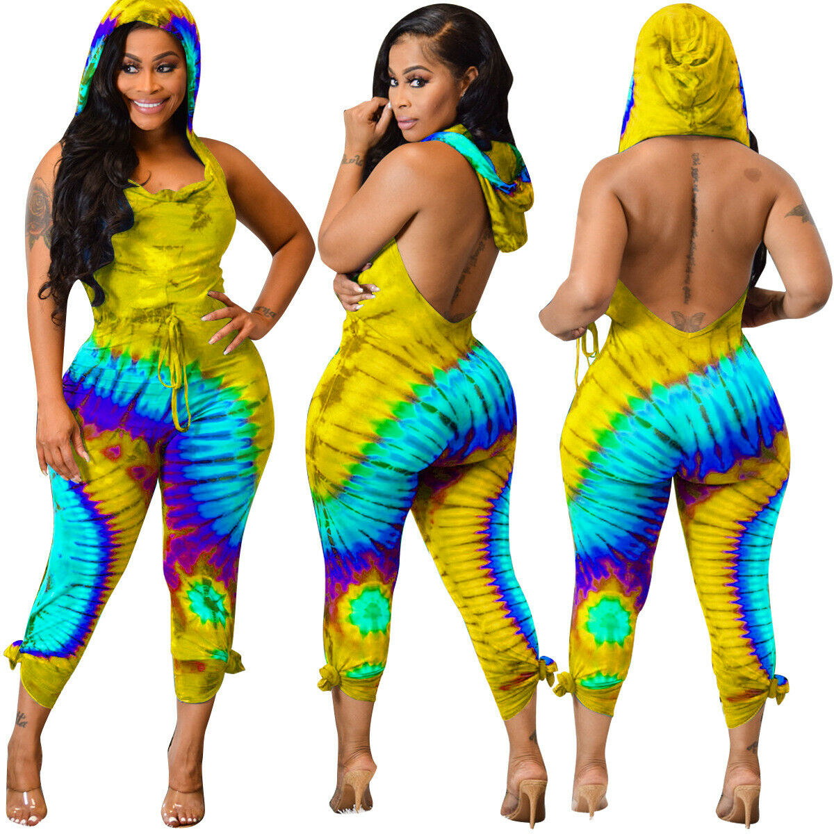 tie dye jumpsuit plus size