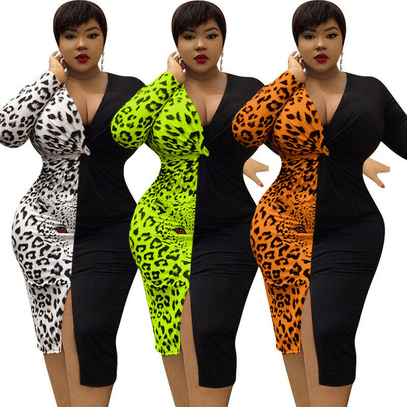 leopard print midi dress plus size