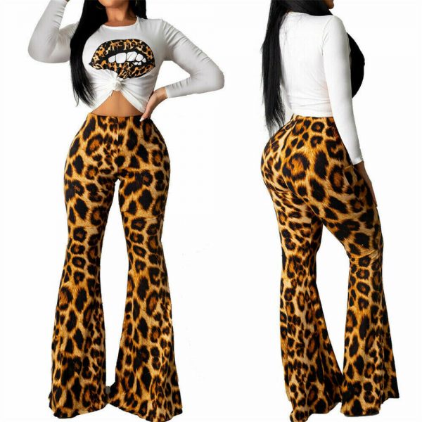 leopard print flared leg jumpsuit