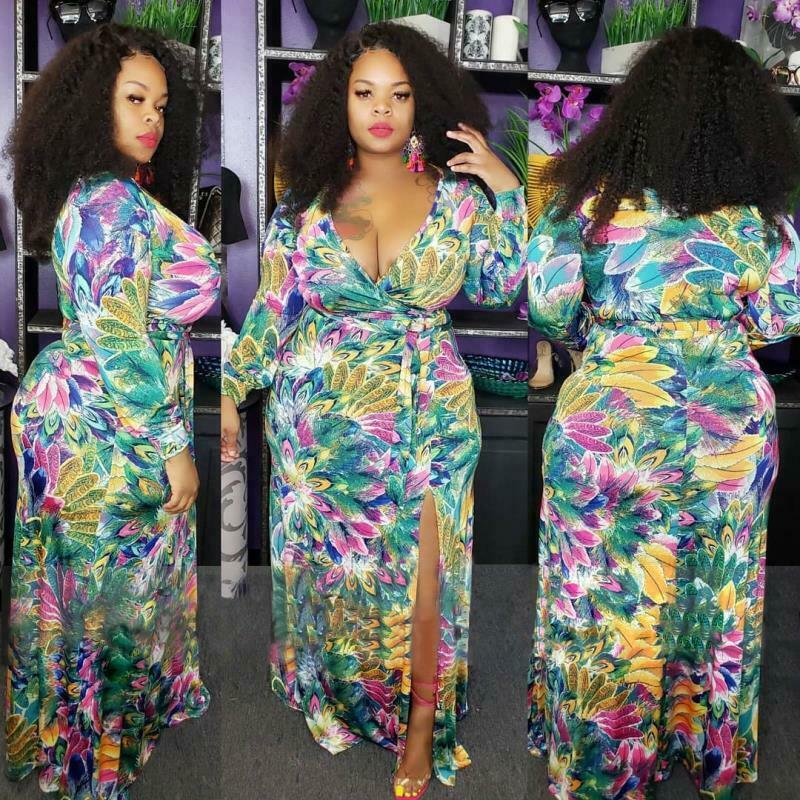 floral split maxi dress