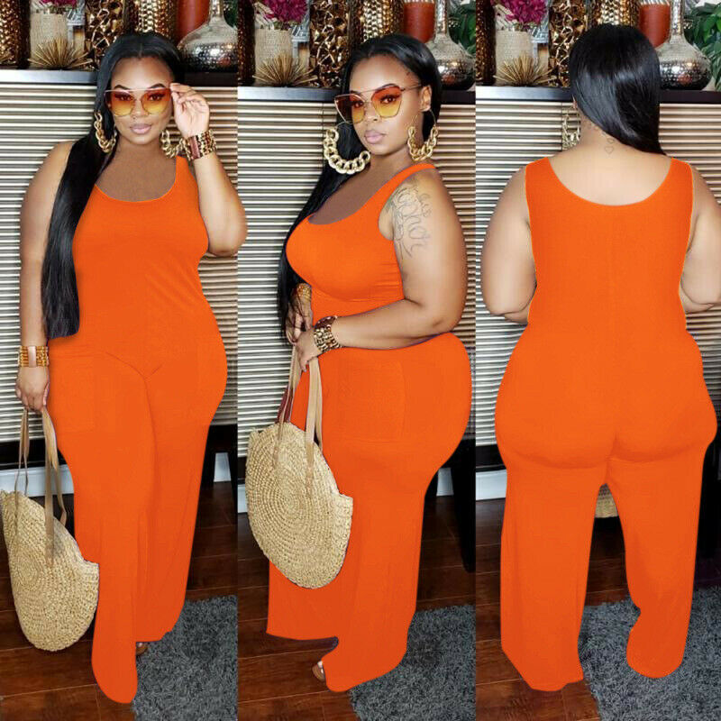 plus size orange jumpsuit