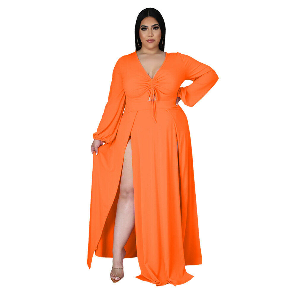 Double Split Maxi Dress Plus Size | Dresses Images 2022